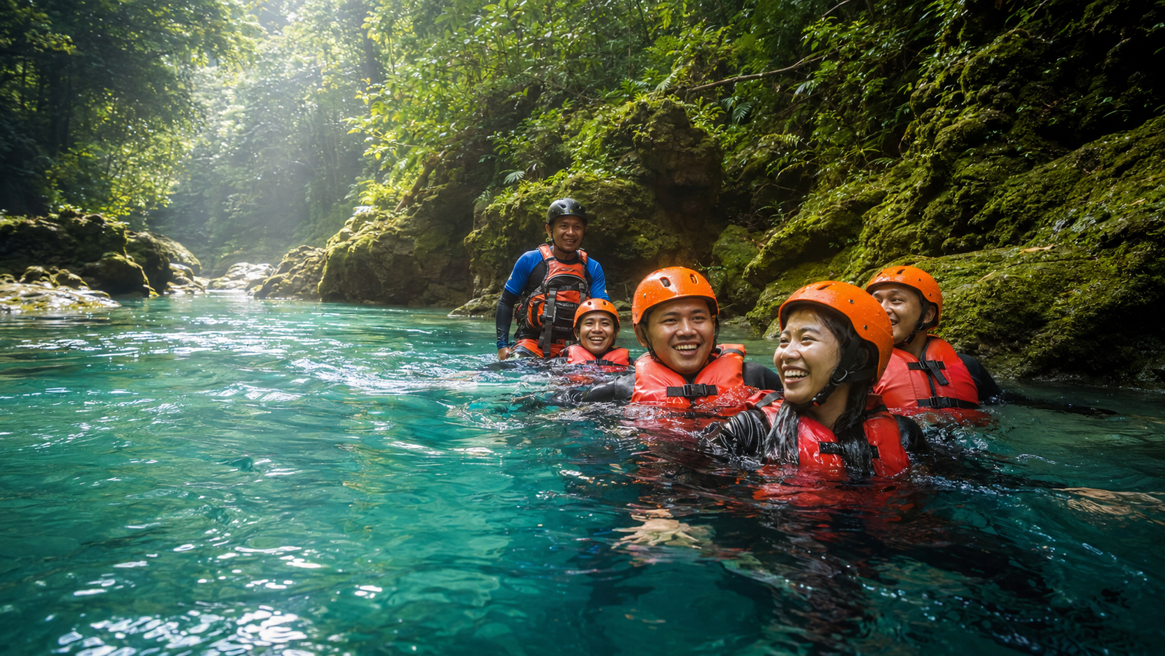 Keseruan body rafting di Citumang
